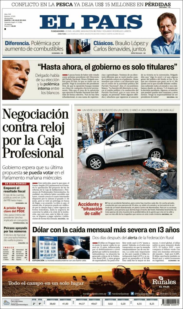Portada de El País (Uruguay)