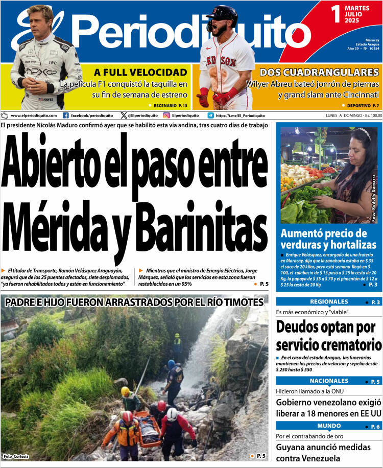 Portada de Periodiquito de Aragua (Venezuela)