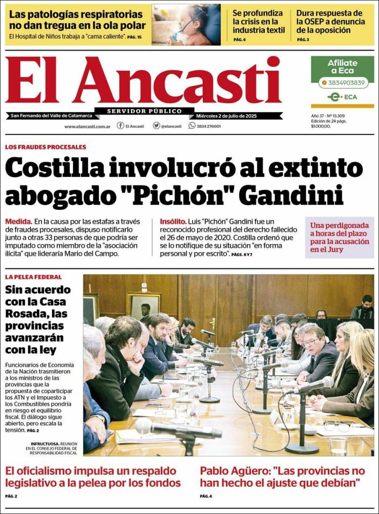 Portada de El Ancasti (Argentina)