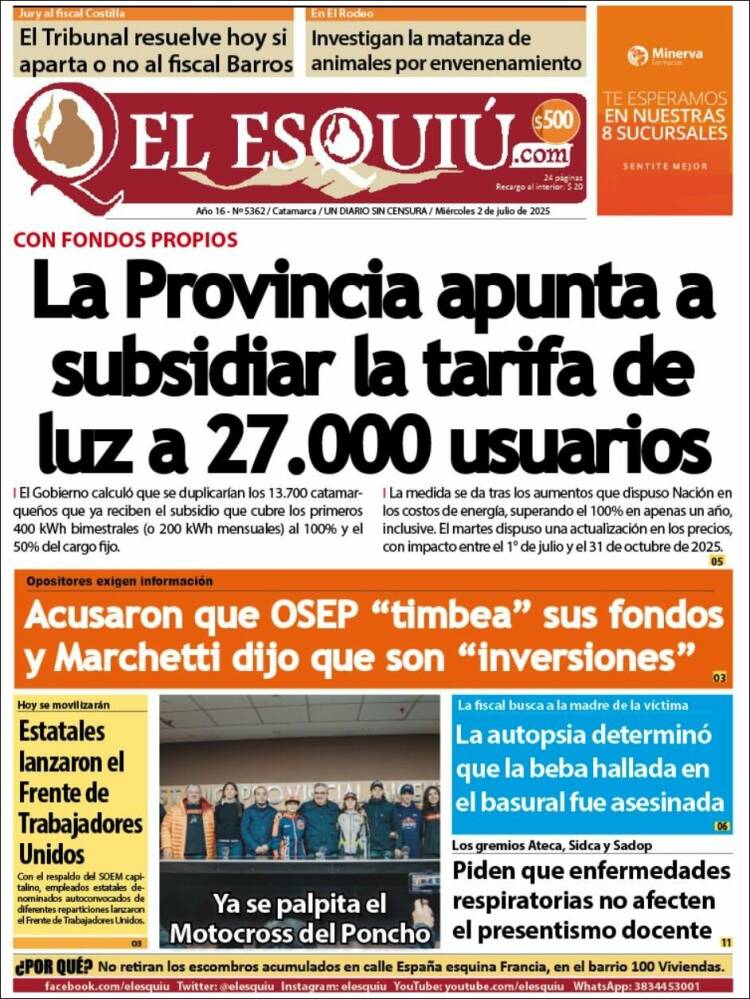 Portada de El Esquiu (Argentina)