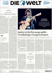 Portada de Die Welt (Allemagne)