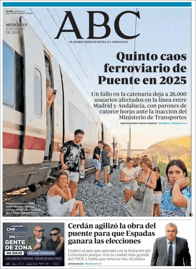 Portada de ABC - Sevilla (España)