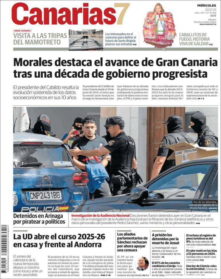 Portada de Canarias 7 (Espagne)