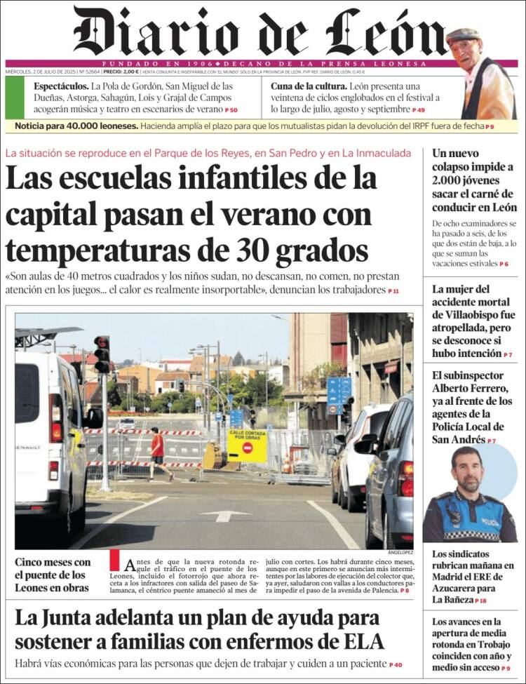 Portada de Diario de León (España)
