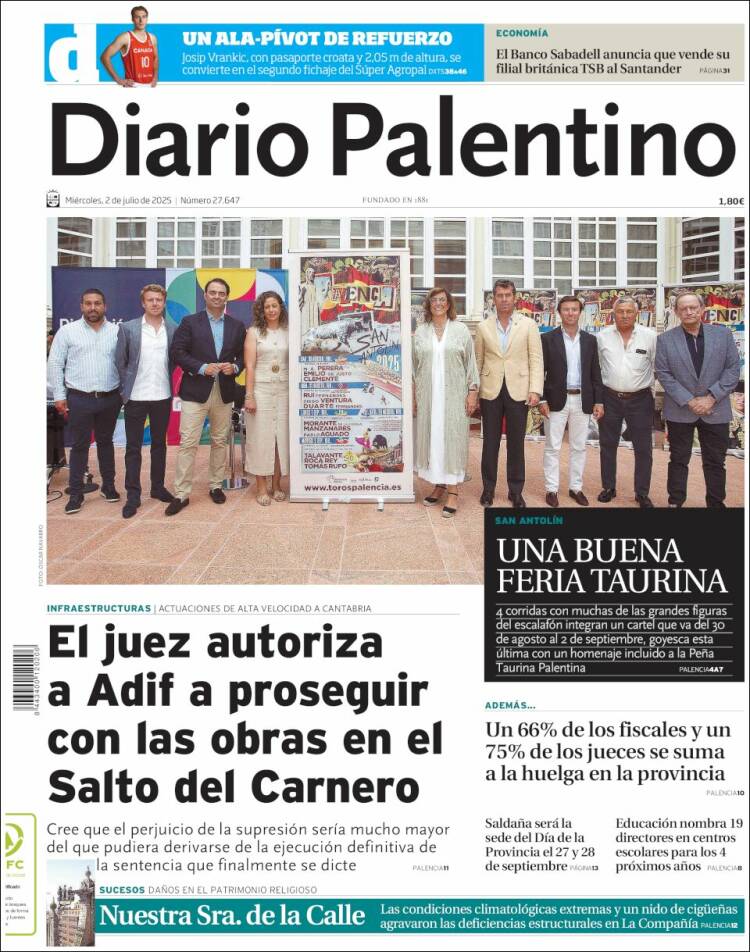 Portada de Diario Palentino (España)