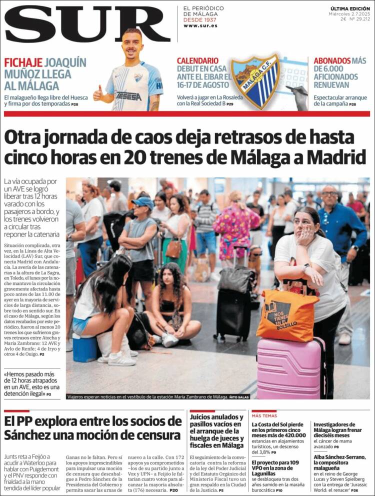 Portada de Diario el Sur (España)