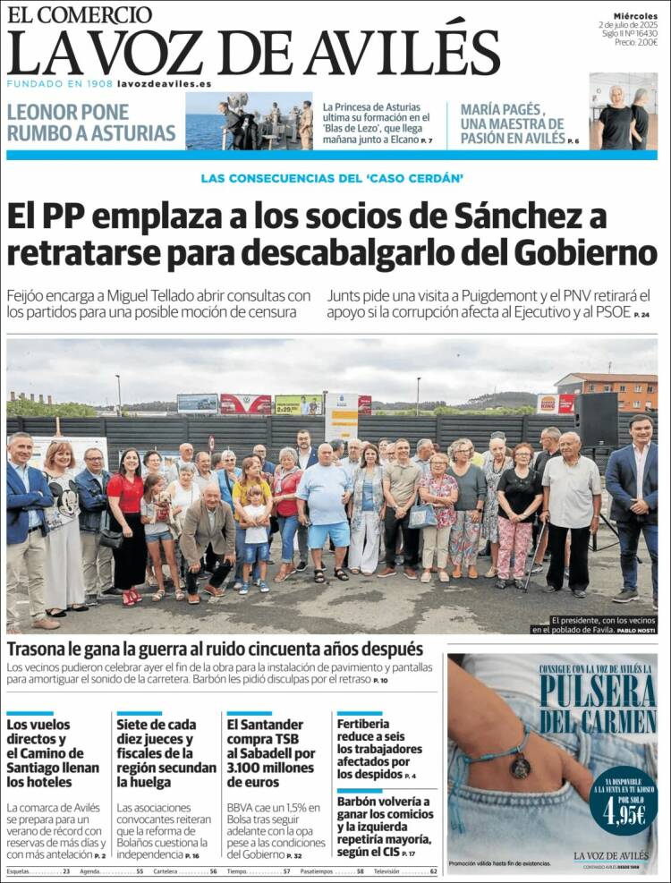 Portada de El Comercio - Avilés (España)