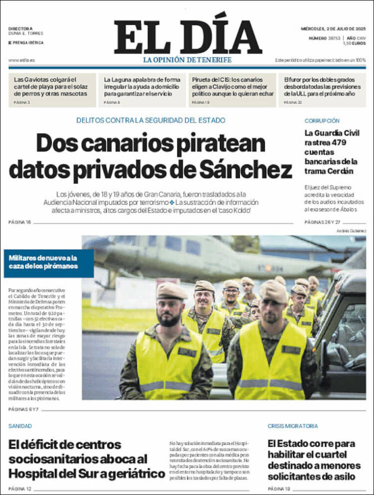 Portada de El Día (España)