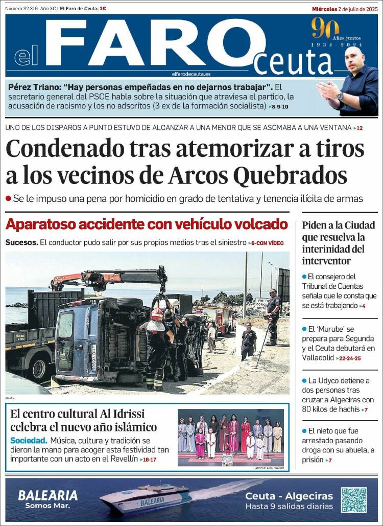 Portada de El Faro de Ceuta (España)