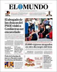Portada de El Mundo (Espagne)