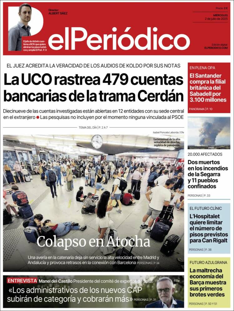 Portada de El Periódico (España)