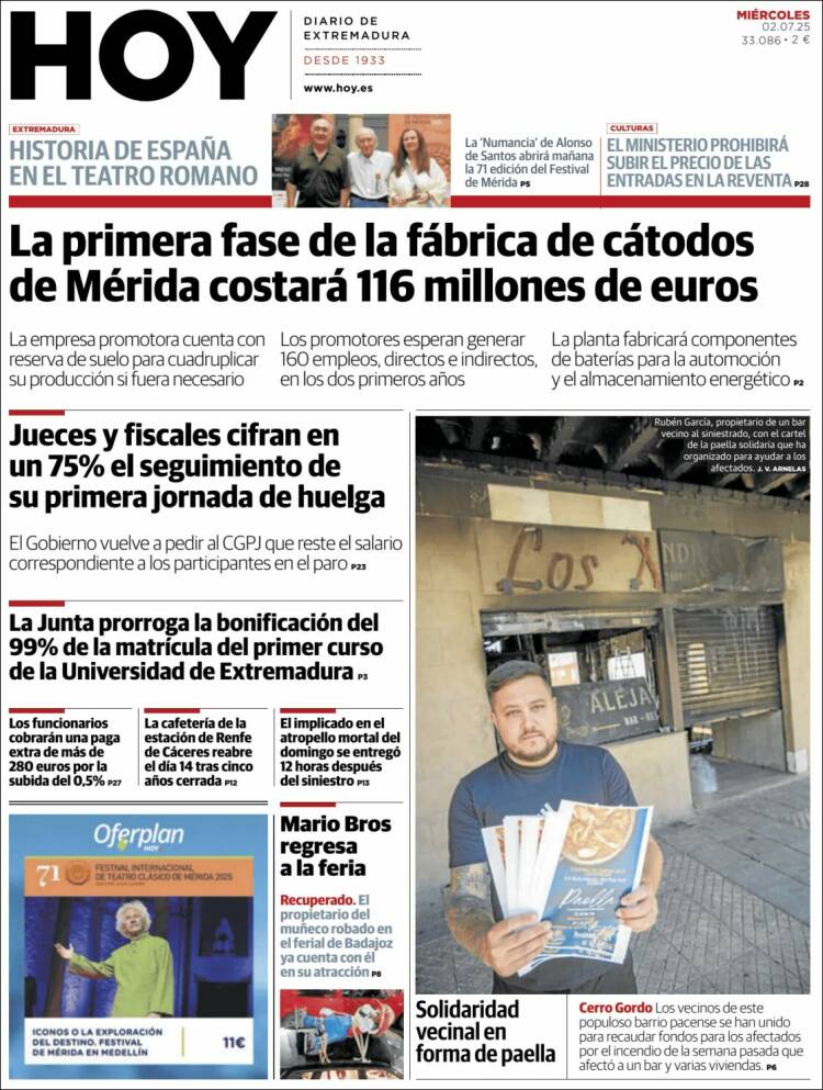 Portada de Hoy - Caceres (España)