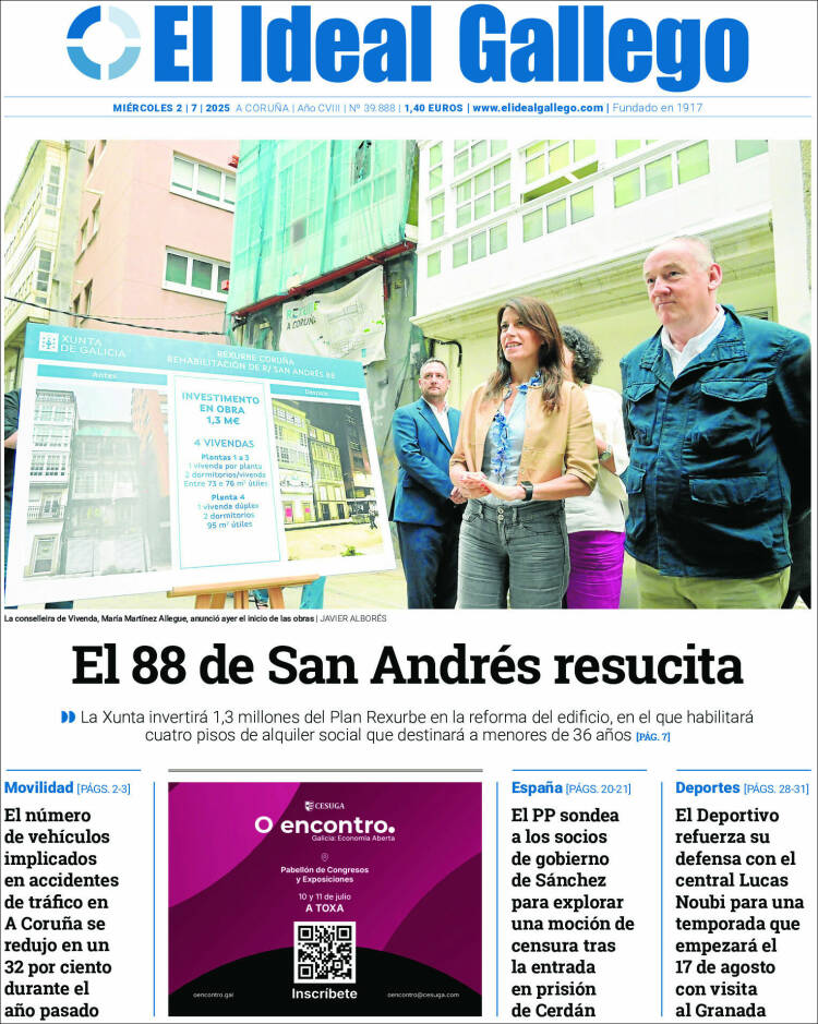 Portada de El Ideal Gallego (España)