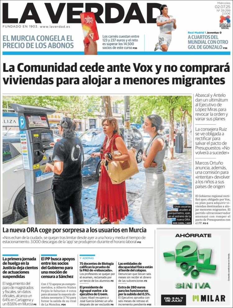Portada de La Verdad de Murcia (Spain)