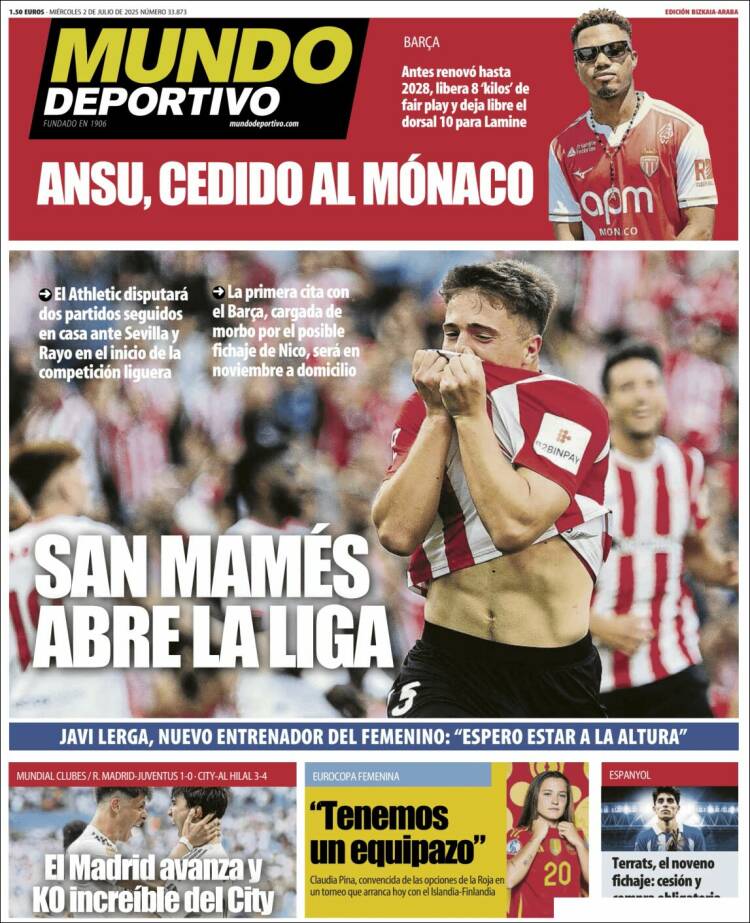 Portada de Mundo Deportivo Bizkaia (España)