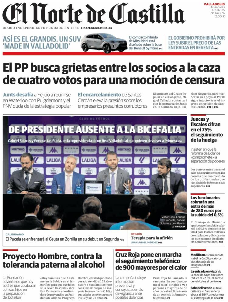 Portada de Norte de Castilla - Valladolid (España)