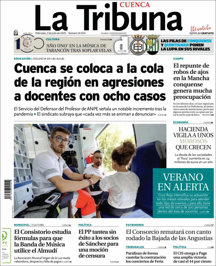 Portada de La Tribuna de Cuenca (Espagne)