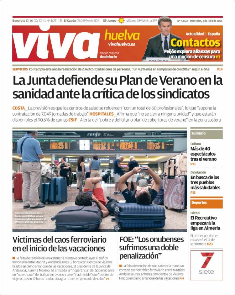 Portada de Viva Huelva (España)