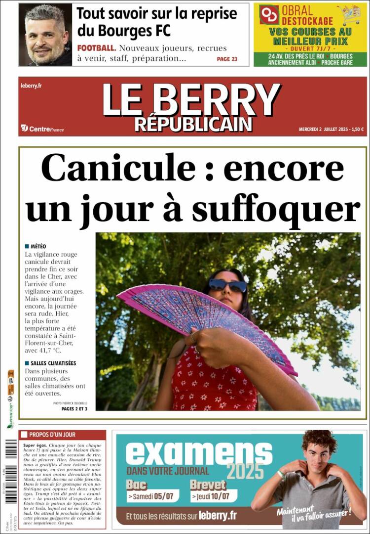 Portada de Berry Republicain (Francia)