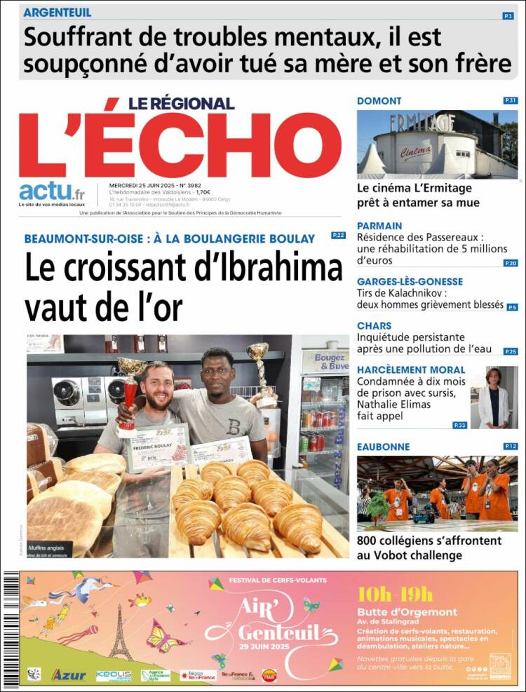 Portada de L'Echo de la Haute-Vienne (France)