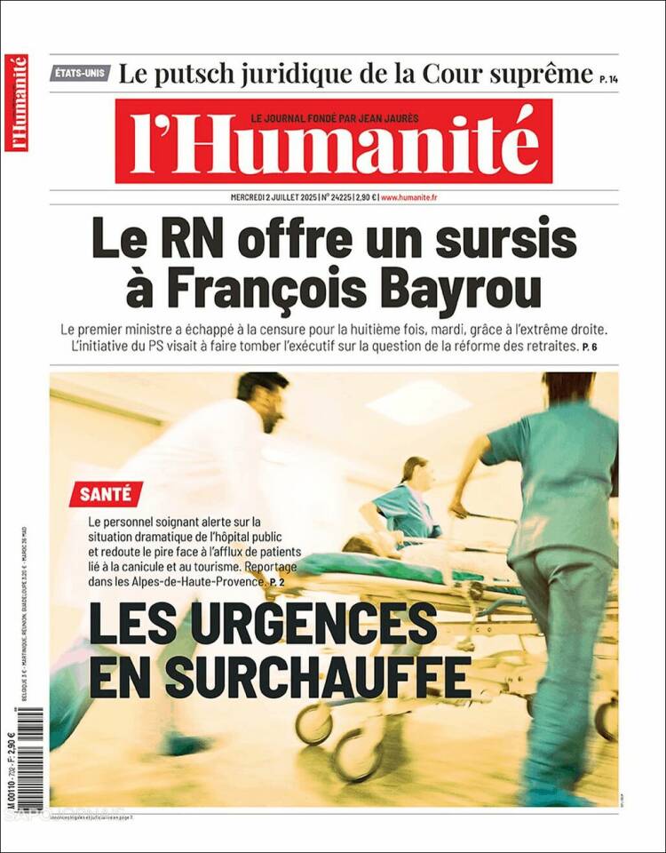 Portada de l'Humanite (France)