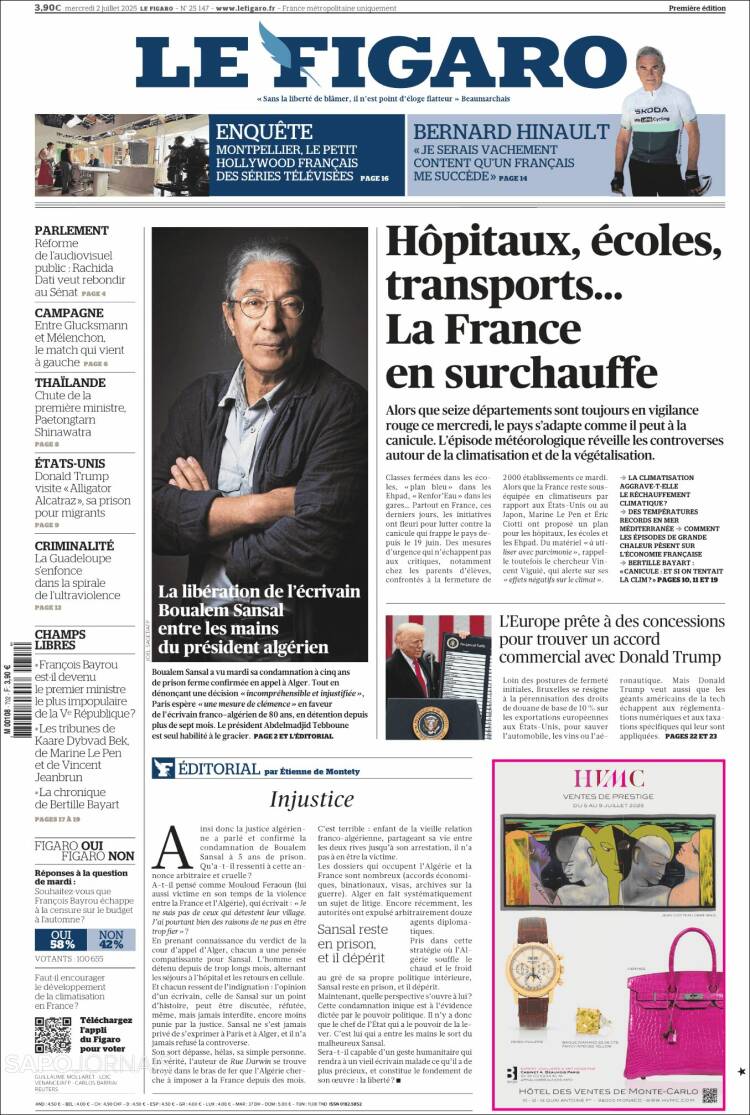 Portada de Le Figaro (France)