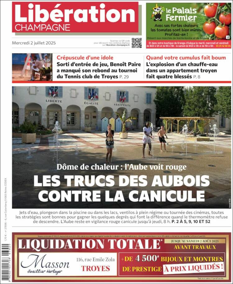 Portada de Libération Champagne (France)