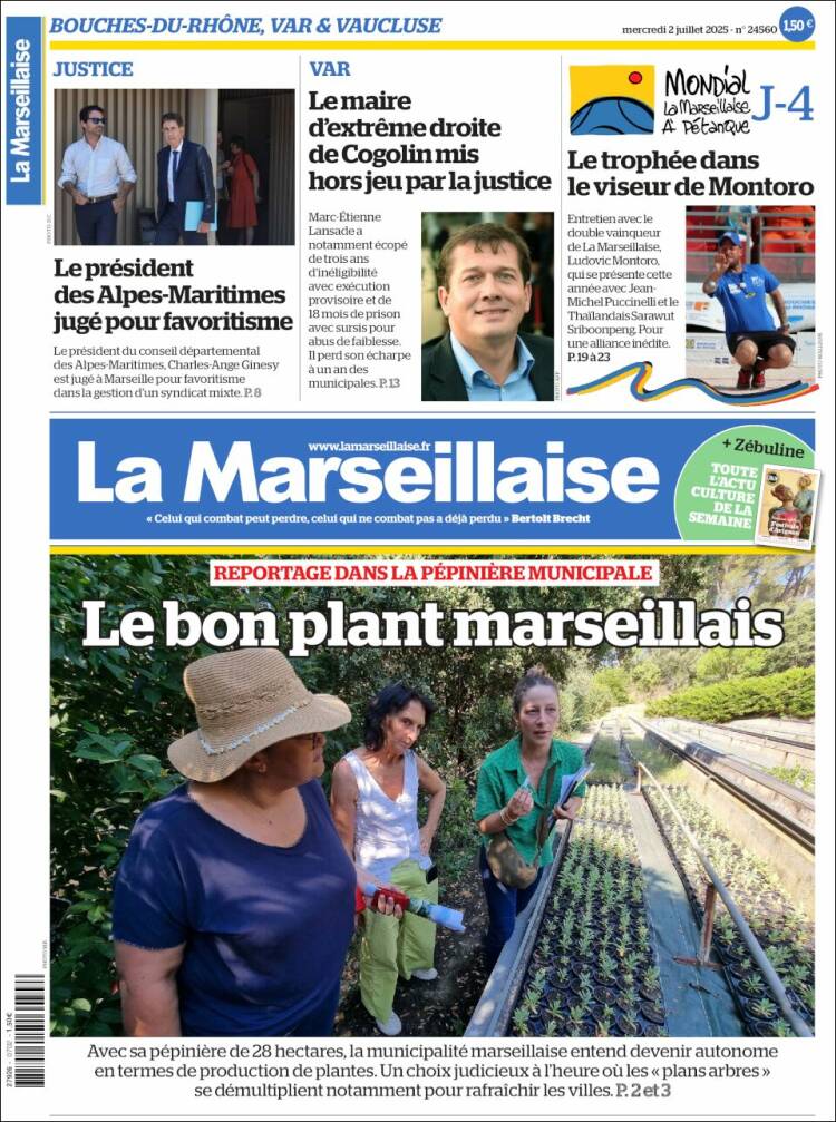 Portada de La Marseillaise (Francia)