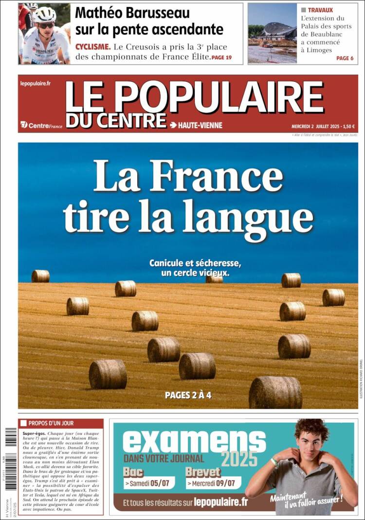 Portada de Le Populaire du Centre (France)