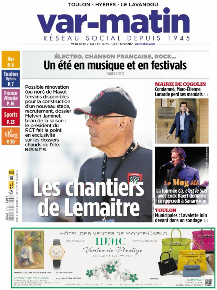 Portada de Var-Matin (Francia)
