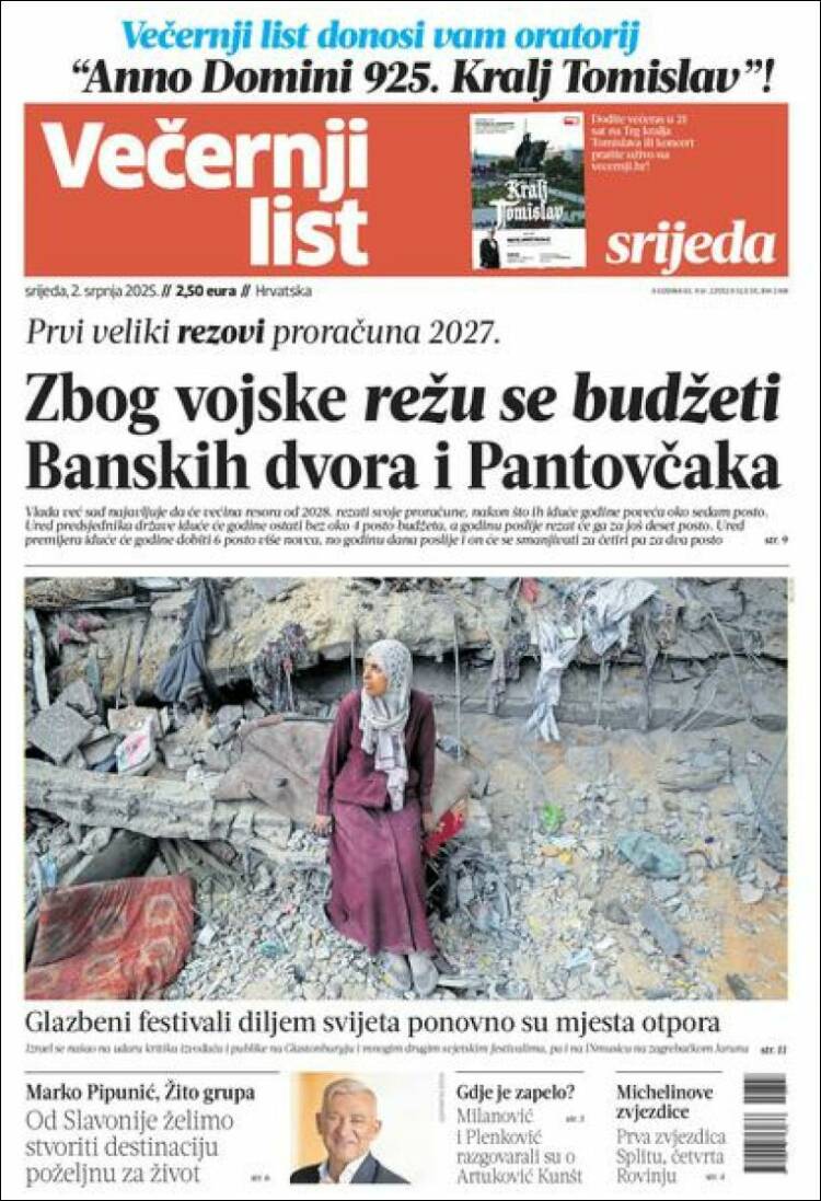 Portada de Večernji (Croatia)