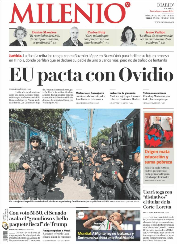 Portada de Milenio (México)