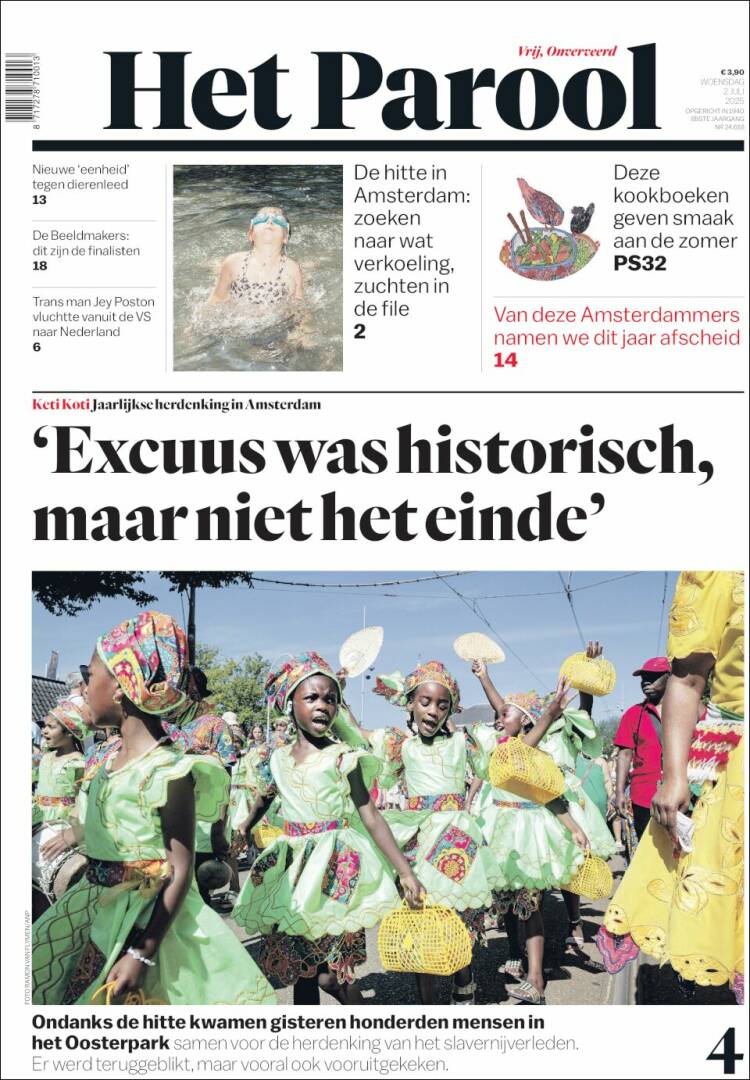 Portada de Het Parool (Países Bajos)