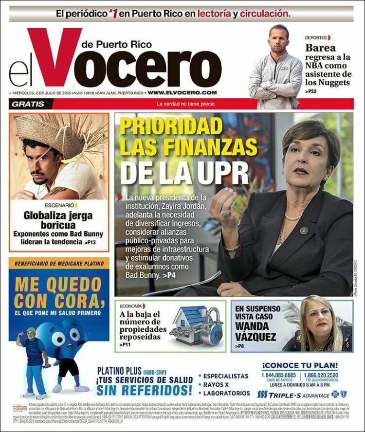 Portada de Vocero (Puerto Rico)