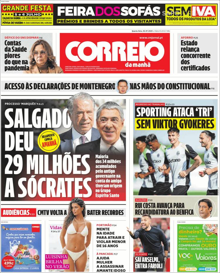 Portada de Correio da Manhã (Portugal)