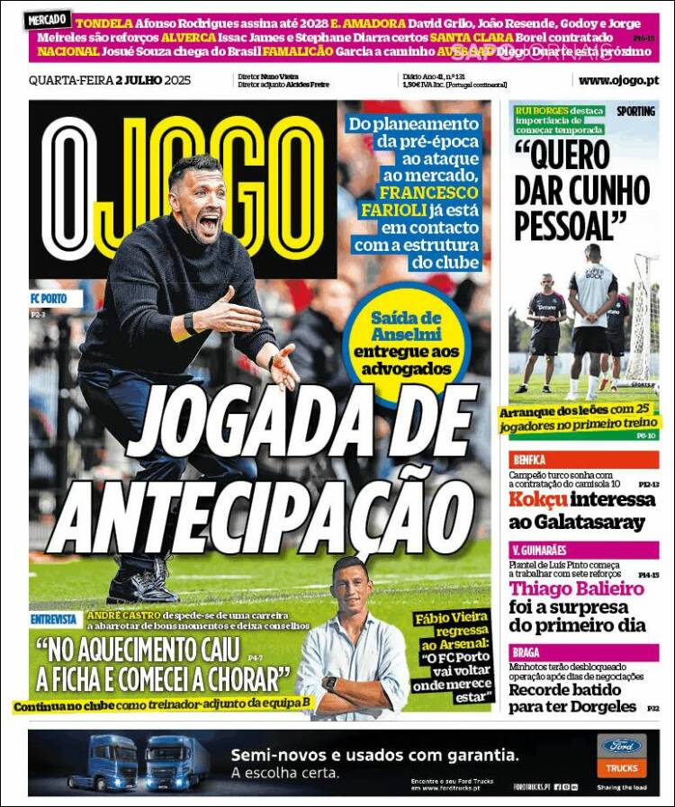Portada de O Jogo (Portugal)
