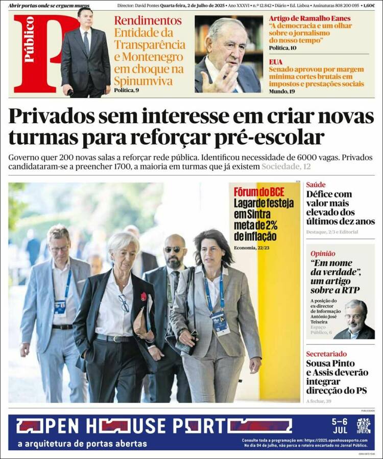Portada de Público (Portugal)