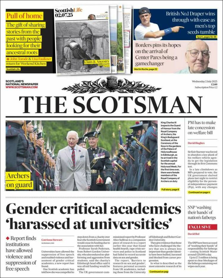 Portada de The Scotsman (United Kingdom)