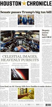 Portada de Houston Chronicle (USA)