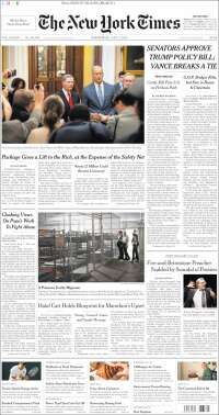 Portada de New York Times (USA)