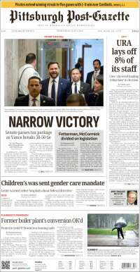 Portada de Pittsburgh Post-Gazette (États-Unis)
