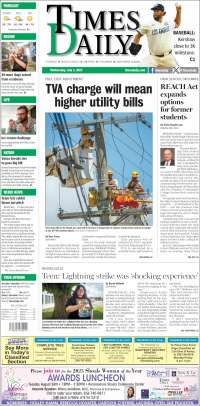 Portada de Times Daily (USA)