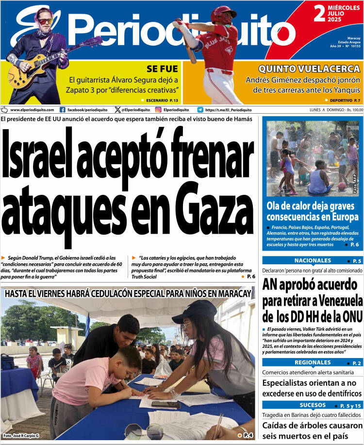 Portada de Periodiquito de Aragua (Venezuela)