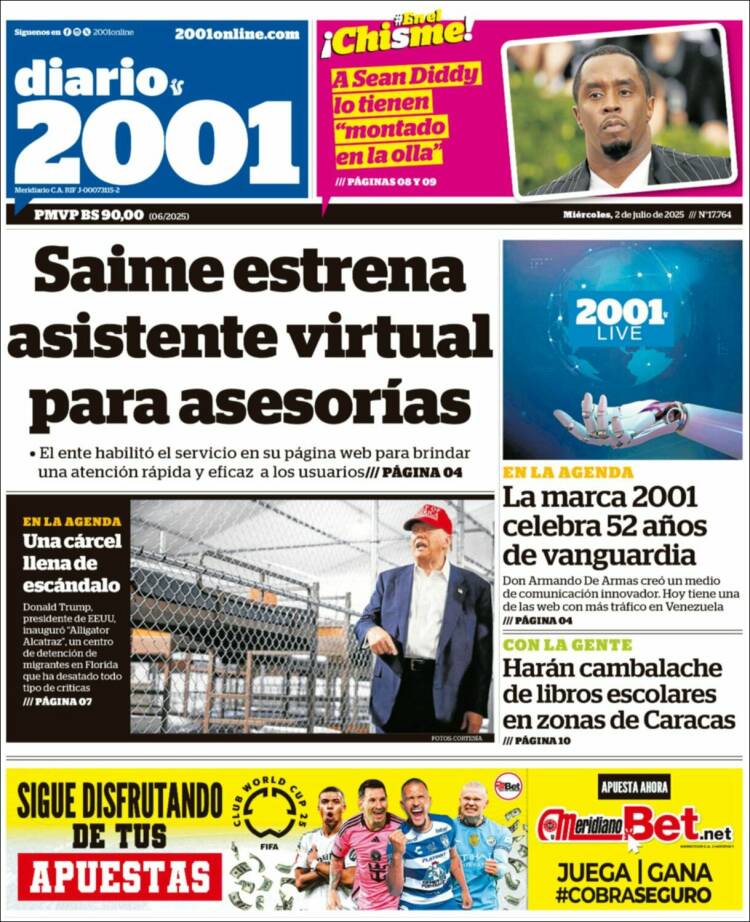 Portada de 2001 - Dosmiluno (Venezuela)