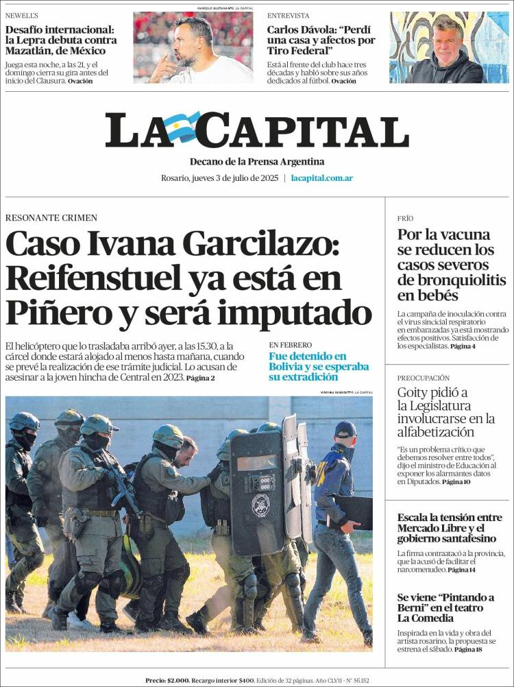 Portada de La Capital - Rosario (Argentina)