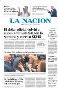 Portada de La Nación (Argentina)