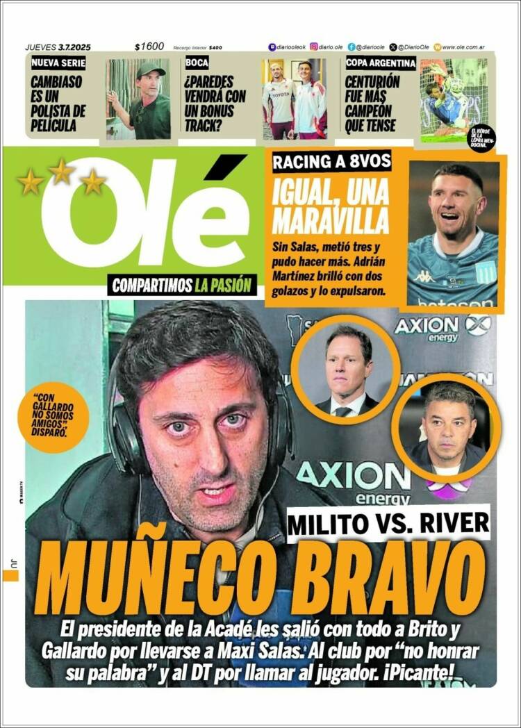 Portada de Olé (Argentina)