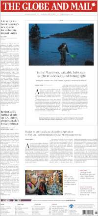 Portada de The Globe and Mail (Canada)