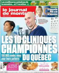 Portada de Le Journal de Montréal (Canada)