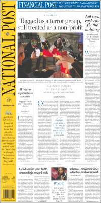 Portada de The National Post (Canada)